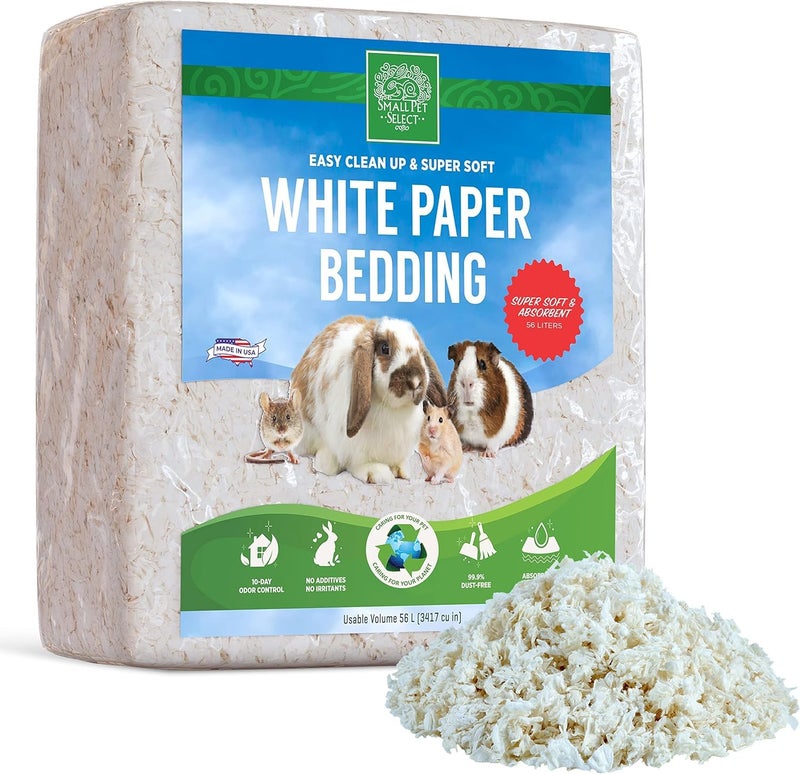 Small Pet Select White Paper Bedding 56L, Litter for Rabbit, Guinea Pig, Hamster, Bunny and Other Small Animals, Made in USA, 56L - Image 1